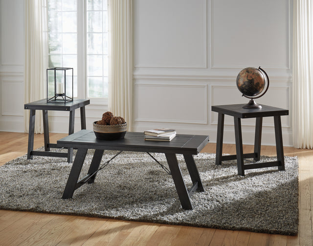 Furniture City Houma - Ashley Furniture - Noorbrook Table (Set of 3) - Occasional Table Set (3/CN) / Black/Pewter - T351-13