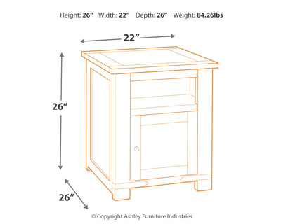 Budmore End Table with USB Ports & Outlets