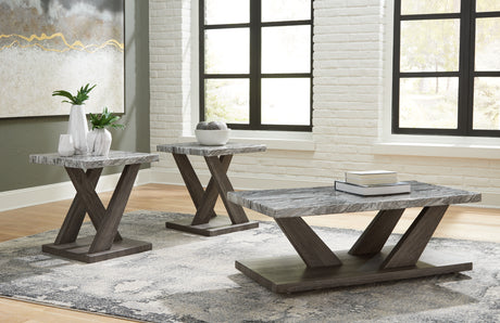 Furniture City Houma - Ashley Furniture - Bensonale Table (Set of 3) - Occasional Table Set (3/CN) / Brown/Gray - T400-13
