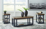 Furniture City Houma - Ashley Furniture - Landocken Table (Set of 3) - Occasional Table Set (3/CN) / Brown/Blue - T402-13