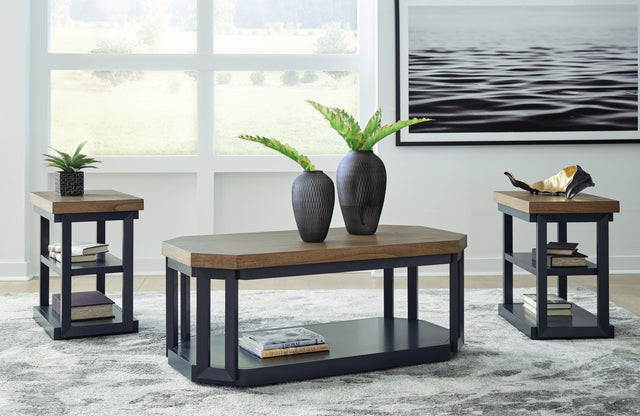Furniture City Houma - Ashley Furniture - Landocken Table (Set of 3) - Occasional Table Set (3/CN) / Brown/Blue - T402-13