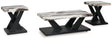 Furniture City Houma - Ashley Furniture - Cendill Table (Set of 3) - Occasional Table Set (3/CN) / Dark Brown/White/Black - T403-13