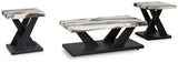 Furniture City Houma - Ashley Furniture - Cendill Table (Set of 3) - Occasional Table Set (3/CN) / Dark Brown/White/Black - T403-13