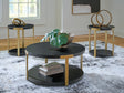 Furniture City Houma - Ashley Furniture - Shylore Table (Set of 3) - Occasional Table Set (3/CN) / Black/Brass Finish - T410-13