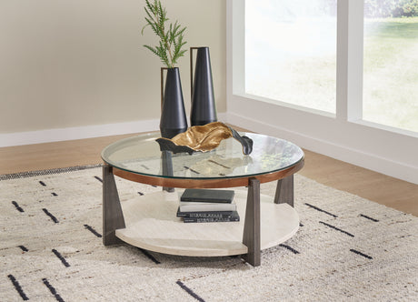 Furniture City Houma - Ashley Furniture - Frazwa Coffee Table - Round Cocktail Table / Multi - T432-8
