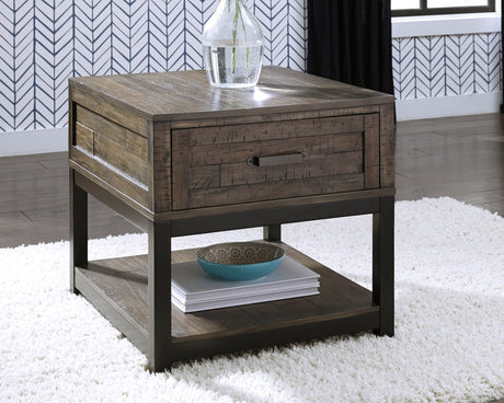 Furniture City Houma - Ashley Furniture - Johurst End Table - Rectangular End Table / Grayish Brown - T444-3