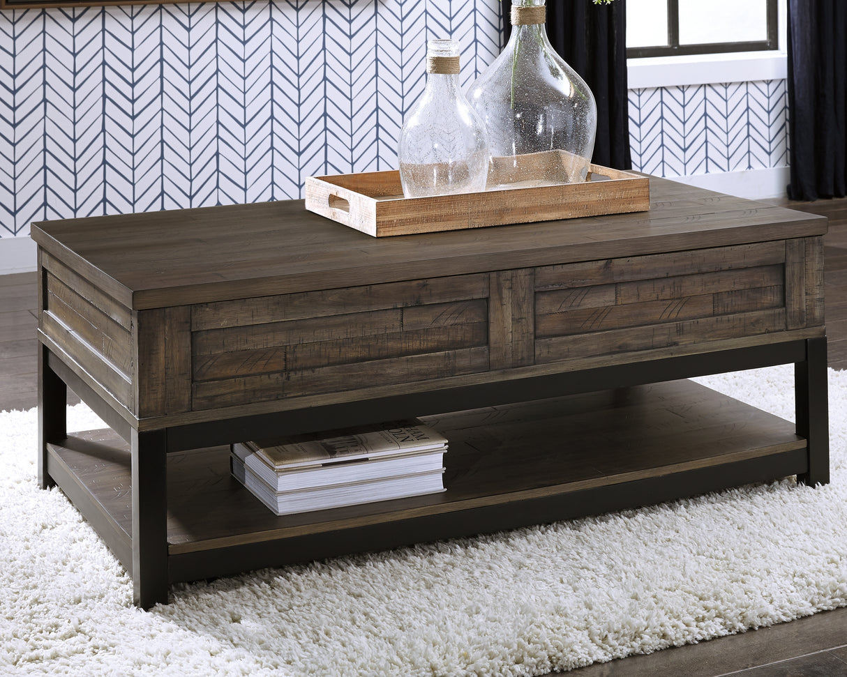 Furniture City Houma - Ashley Furniture - Johurst Coffee Table with Lift Top - LIFT TOP COCKTAIL TABLE / Grayish Brown - T444-9