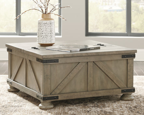 Furniture City Houma - Ashley Furniture - Aldwin Coffee Table With Storage - Cocktail Table with Storage / Gray - T457-20