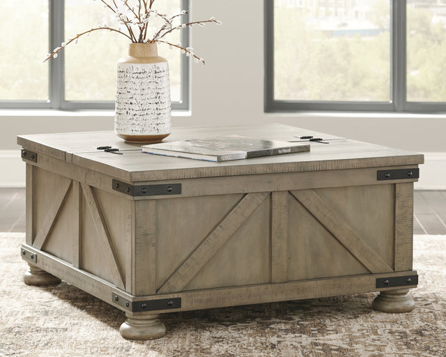 Furniture City Houma - Ashley Furniture - Aldwin Coffee Table With Storage - Cocktail Table with Storage / Gray - T457-20