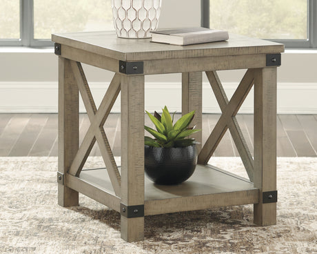 Furniture City Houma - Ashley Furniture - Aldwin End Table - Rectangular End Table / Gray - T457-3