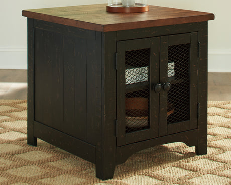 Furniture City Houma - Ashley Furniture - Valebeck End Table - Rectangular End Table / Black/Brown - T468-3