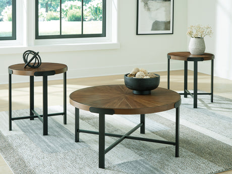 Furniture City Houma - Ashley Furniture - Crosstrail Table (Set of 3) - Occasional Table Set (3/CN) / Brown - T483-13