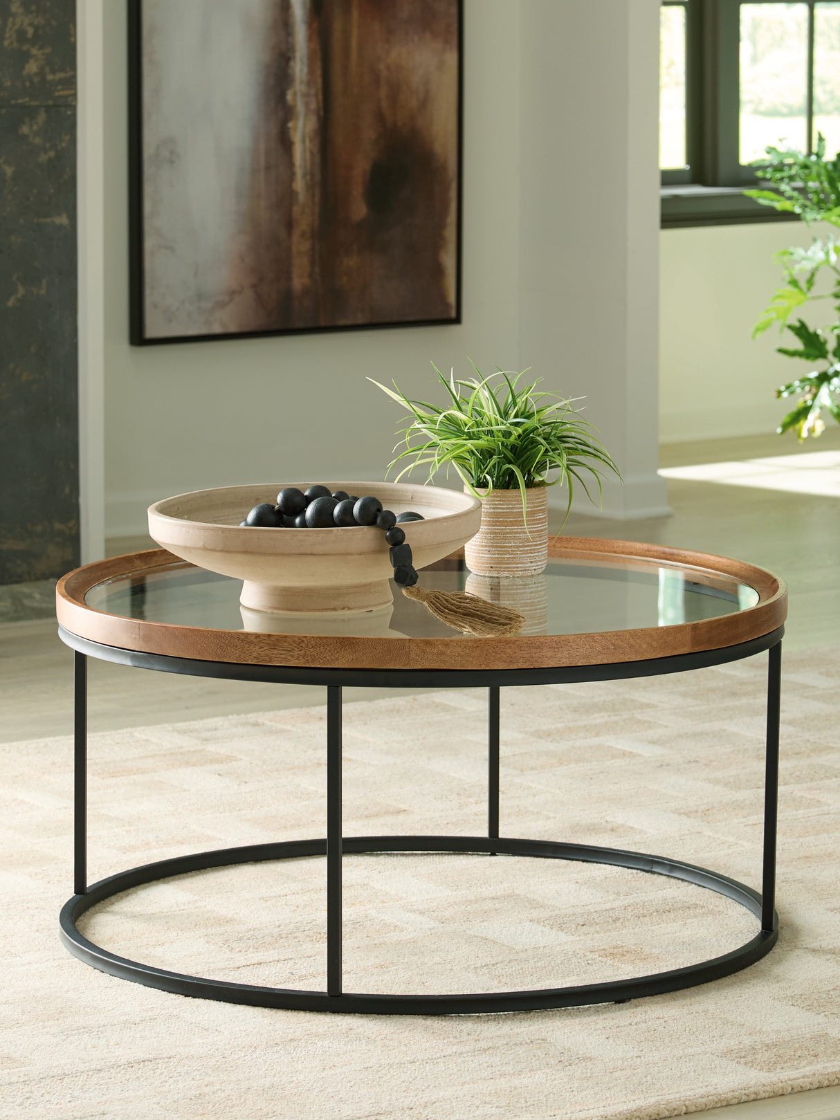 Furniture City Houma - Ashley Furniture - Noraluna Coffee Table - Round Cocktail Table - T502-8