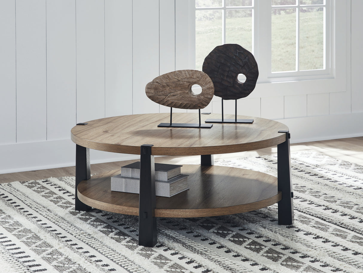 Furniture City Houma - Ashley Furniture - Ridgester Coffee Table - Round Cocktail Table - T518-8