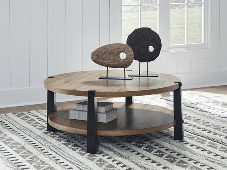 Furniture City Houma - Ashley Furniture - Ridgester Coffee Table - Round Cocktail Table - T518-8