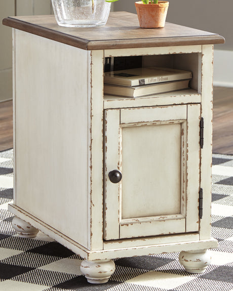 Furniture City Houma - Ashley Furniture - Realyn Chairside End Table - Chair Side End Table / White/Brown - T523-7