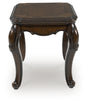 Furniture City Houma - Ashley Furniture - Maylee End Table - Square End Table / Dark Brown - T647-2