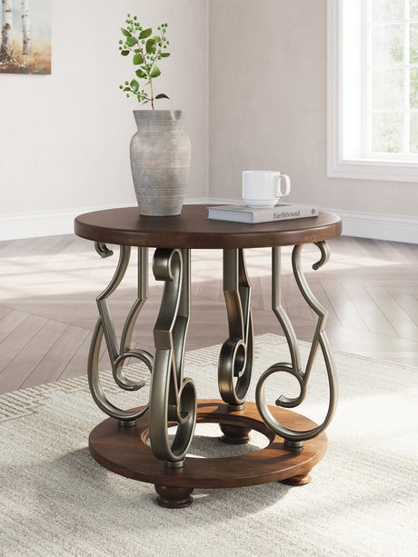 Furniture City Houma - Ashley Furniture - Frallyn End Table - Round End Table / Dark Brown - T623-6