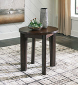Furniture City Houma - Ashley Furniture - Korestone 2 End Table - Round End Table / Dark Brown - T657-6