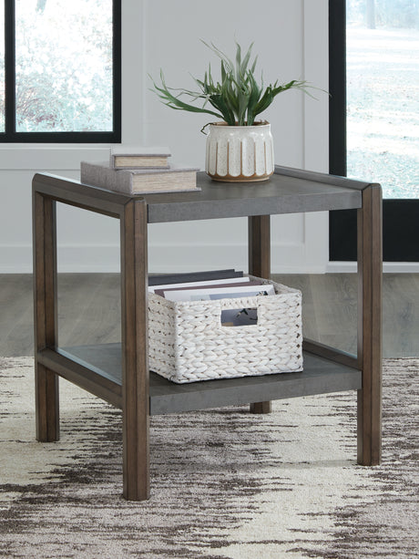 Furniture City Houma - Ashley Furniture - Kallenny End Table - Rectangular End Table / Brown/Gray - T669-3
