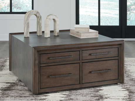 Furniture City Houma - Ashley Furniture - Kallenny Coffee Table - Square Cocktail Table / Brown/Gray - T669-8