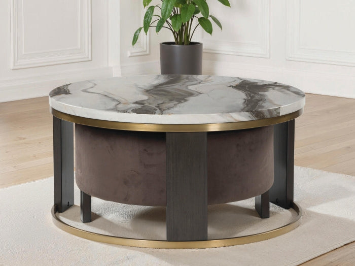 Furniture City Houma - Ashley Furniture - Jazmore Nesting Coffee Table (Set of 2) - Nesting Cocktail Tables (Set of 2) / Brown/Brass Finish - T671-22