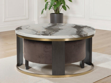 Furniture City Houma - Ashley Furniture - Jazmore Nesting Coffee Table (Set of 2) - Nesting Cocktail Tables (Set of 2) / Brown/Brass Finish - T671-22