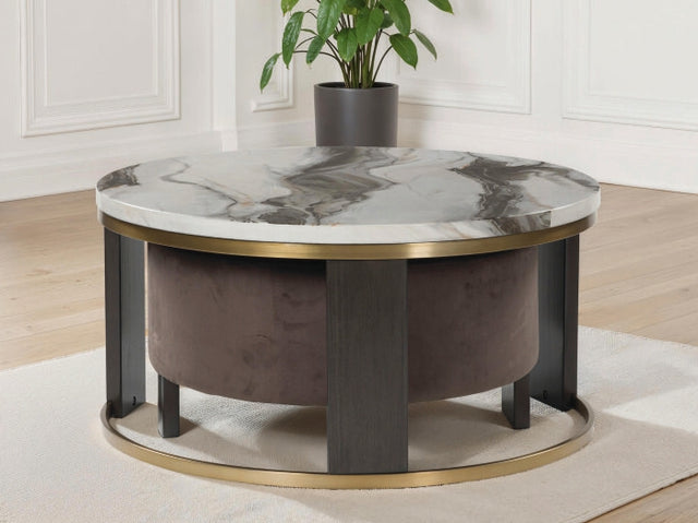 Furniture City Houma - Ashley Furniture - Jazmore Nesting Coffee Table (Set of 2) - Nesting Cocktail Tables (Set of 2) / Brown/Brass Finish - T671-22