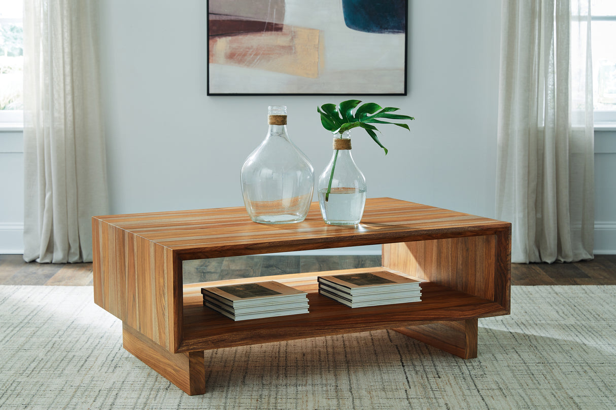 Furniture City Houma - Ashley Furniture - Dressonni Coffee Table - Rectangular Cocktail Table / Brown - T690-1