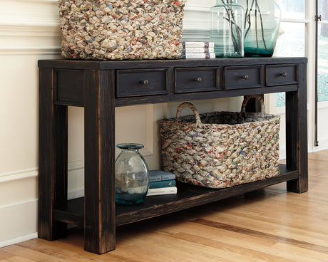 Furniture City Houma - Ashley Furniture - Gavelston Sofa/Console Table - Sofa Table / Black - T732-4