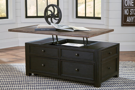 Furniture City Houma - Ashley Furniture - Tyler Creek Coffee Table with Lift Top - Lift Top Cocktail Table / Grayish Brown/Black - T736-20