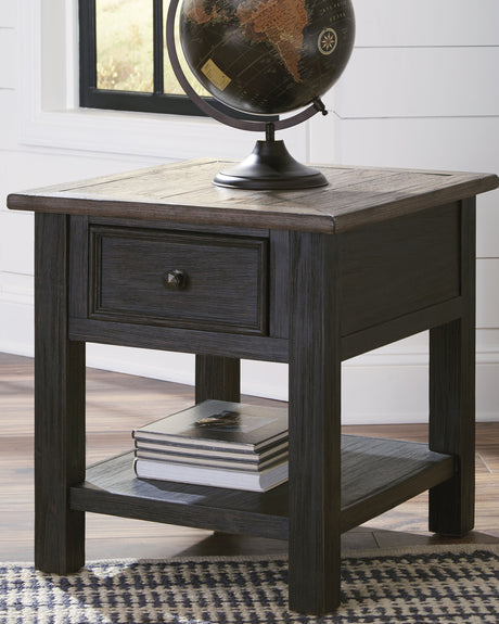 Furniture City Houma - Ashley Furniture - Tyler Creek End Table - Rectangular End Table / Grayish Brown/Black - T736-3