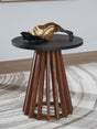 Furniture City Houma - Ashley Furniture - Kallari End Table - Round End Table / Warm Brown/Black - T737-6