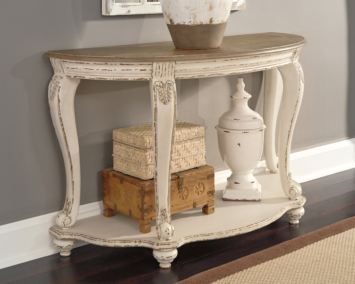 Furniture City Houma - Ashley Furniture - Realyn Sofa Table - Sofa Table / White/Brown - T743-4