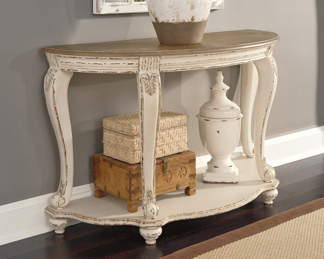Furniture City Houma - Ashley Furniture - Realyn Sofa Table - Sofa Table / White/Brown - T743-4