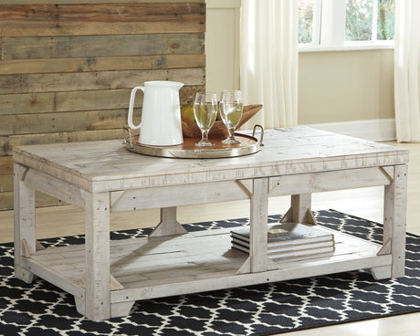 Furniture City Houma - Ashley Furniture - Fregine Coffee Table with Lift Top - Lift Top Cocktail Table / Whitewash - T755-9