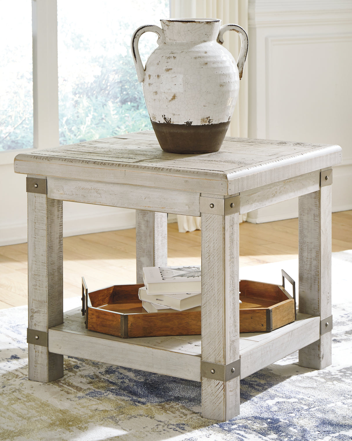 Furniture City Houma - Ashley Furniture - Carynhurst End Table - Rectangular End Table / White Wash Gray - T757-3