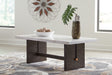 Furniture City Houma - Ashley Furniture - Burkhaus Coffee Table - Rectangular Cocktail Table / White/Dark Brown - T779-1