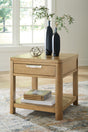 Furniture City Houma - Ashley Furniture - Rencott End Table - Rectangular End Table / Light Brown - T781-3