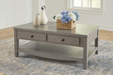 Furniture City Houma - Ashley Furniture - Charina Coffee Table - Rectangular Cocktail Table / Antique Gray - T784-1