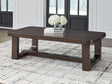 Furniture City Houma - Ashley Furniture - Breckington Coffee Table - Rectangular Cocktail Table / Dark Brown - T856-1