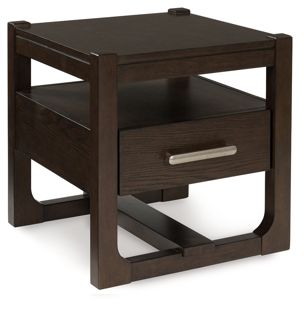 Furniture City Houma - Ashley Furniture - Breckington End Table - Rectangular End Table / Dark Brown - T656-3