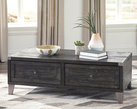 Furniture City Houma - Ashley Furniture - Todoe Coffee Table with Lift Top - Lift Top Cocktail Table / Dark Gray - T901-9