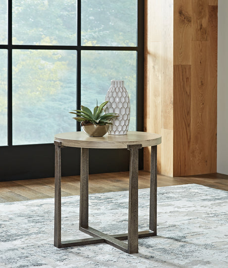 Furniture City Houma - Ashley Furniture - Dalenville End Table - Round End Table / Gray - T965-6
