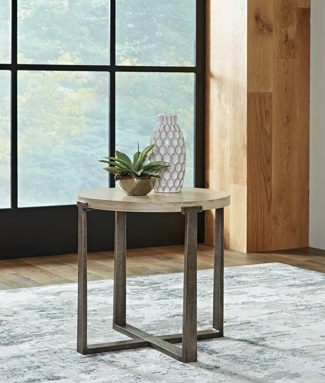 Furniture City Houma - Ashley Furniture - Dalenville End Table - Round End Table / Gray - T965-6