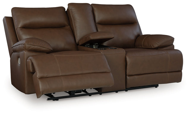 Furniture City Houma - Ashley Furniture - VonRyan Living Room - PWR REC Loveseat/CON/ADJ HDRST / Tobacco - U1040018