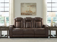 Furniture City Houma - Ashley Furniture - High Impact Power Reclining Sofa - PWR REC Sofa with ADJ Headrest / Tobacco - U1060115