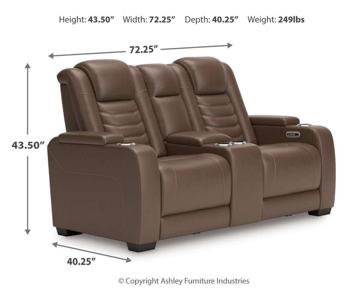 High Impact Power Reclining Loveseat with Console
