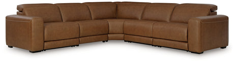 Furniture City Houma - Ashley Furniture - Magic Man 5-Piece Power Reclining Sectional - 5-Piece Power Reclining Sectional / Caramel - PCU10700S7