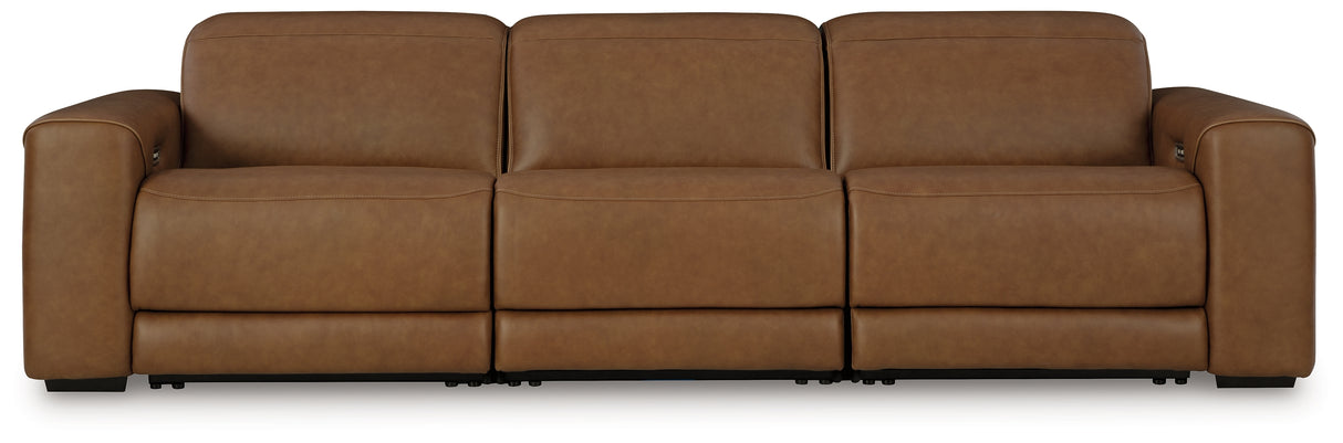 Furniture City Houma - Ashley Furniture - Magic Man 3-Piece Power Reclining Sectional Sofa - 3-Piece Power Reclining Sectional Sofa / Caramel - PCU10700S9